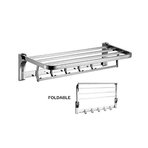 Porte-Serviettes Pliable WESDA à Double Couche – Acier Inoxydable avec Crochets et Barre