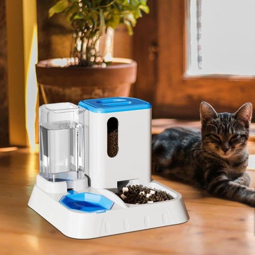 Distributeur Automatique 2-en-1 d'Eau et de Nourriture pour Animaux