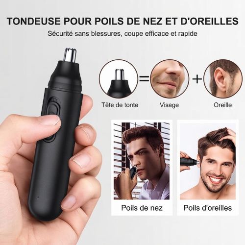 Tondeuse Électrique pour Nez et Oreilles IPX7 – Rasoir de Précision pour Hommes et Femmes, Lames Double Bord, Appareil Compact et Étanche pour une Coupe Facile, Rapide et Confortable au Quotidien