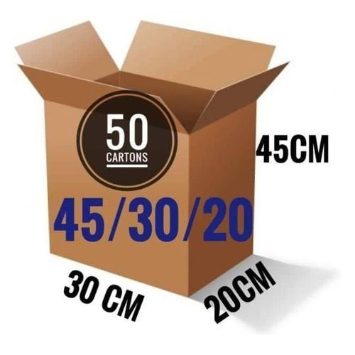 Carton jumia emballage 50 Piéces pour Vendeurs /45/30/20 cm Pour emballer vos poduit et les protéger