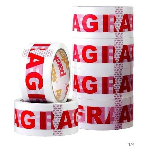 lot 6 scotch fragile adhésif d'emballage 66 mtr colis impression fragile