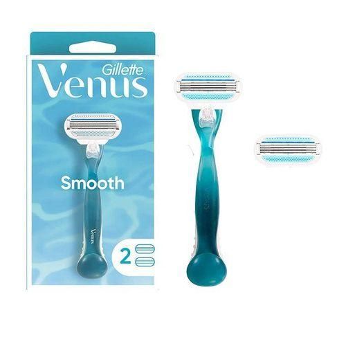 Rasoir Smooth 3 lames 2 Recharges conçues pour un rasage étroit et lisse efficace