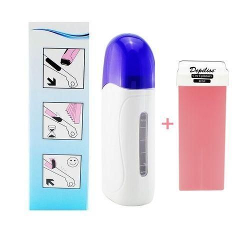 Dépilatoire - Appareil de chauffage de cire à rouleaux 1 cartouche cire de Rose