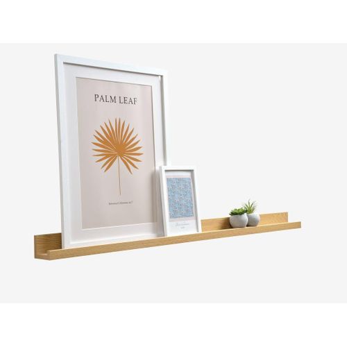 Étagère Murale Flottante Chêne Naturel 115cm Cadre Photo Livres Déco Salon Chambre Bureau Design Moderne