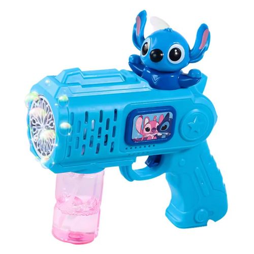 Jouet Machine à Bulles de Savon Design Stitch – Pistolet Bulles Lumineux avec Musique, Idéal Enfants Extérieur