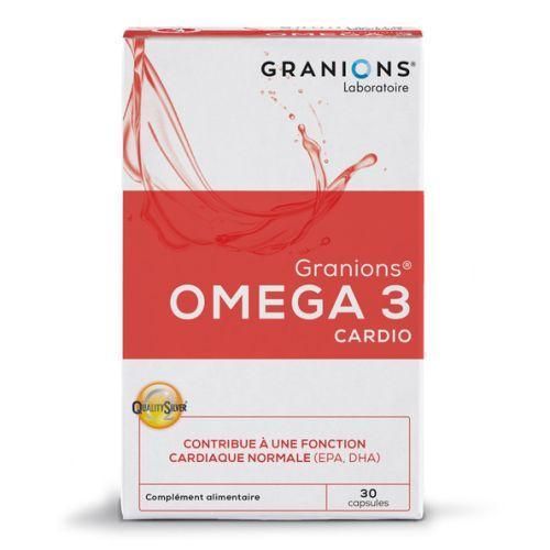 Oméga 3 Cardio EPA & DHA Soutien Cardiaque, Faciles à Avaler, Sans Remontées Gastriques 30 Gélules