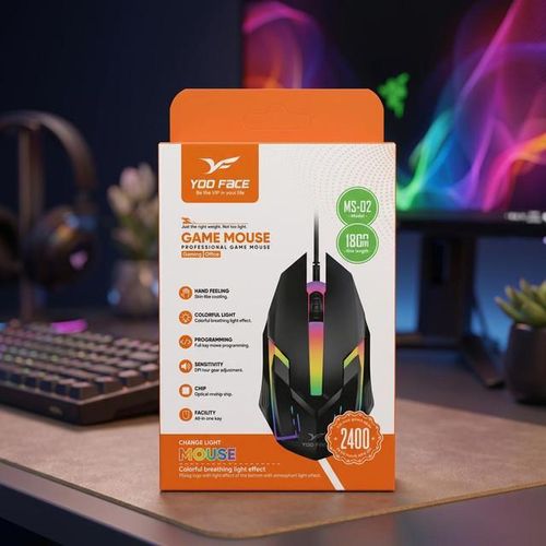 Souris Gaming Filaire RGB YOO FACE MS-02 2400 DPI - Noire