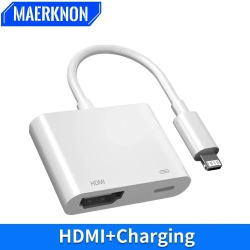Adaptateur IPhone Lightning vers HDMI 2.0 pour iPhone vers TV, adaptateur HDMI vers iOS Apple 1080P HD, adaptateur AV numérique, synchronisation vidéo HDTV/moniteur Convertisseur