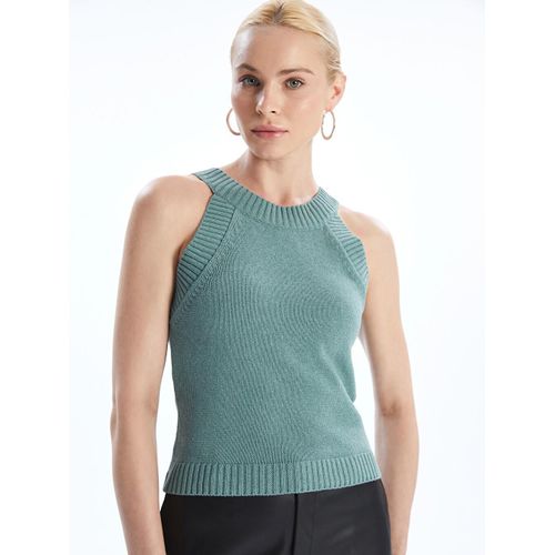 Crew Neck Women's Knitwear Sweater Vest