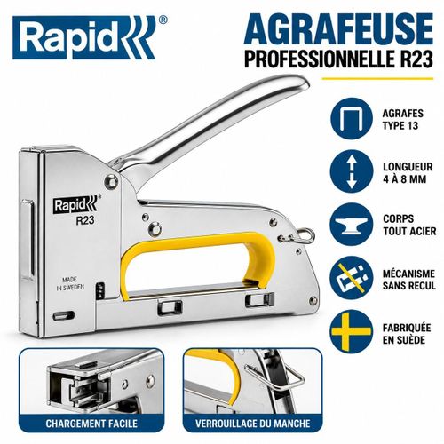 Agrafeuse Manuelle Professionnelle R23 – Agrafes Type 13, 4 à 8 mm
