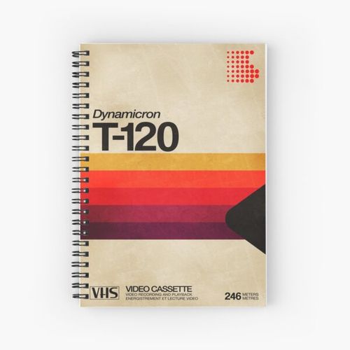 VHS Cassette 80s Spiral Notebook Bloc note