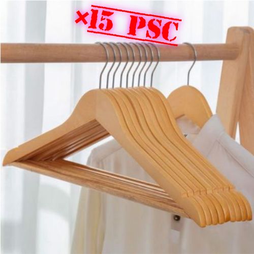 15 علاقات من البلاستيك على شكل خشب بلون جميل