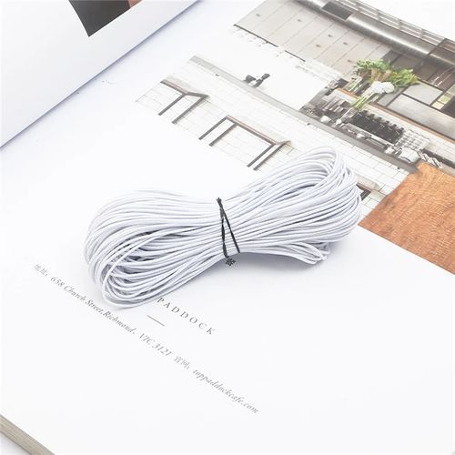 Fil élastique ronde blanc de haute qualite, pour la fabrication de bijoux, Bracelet et collier, 1.0mm/ 5m