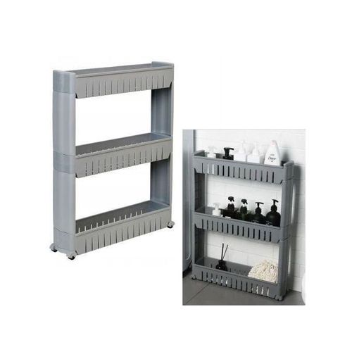 Etagère étroite de Cuisine à 3 niveaux, Armoire de salle de bain avec roulettes