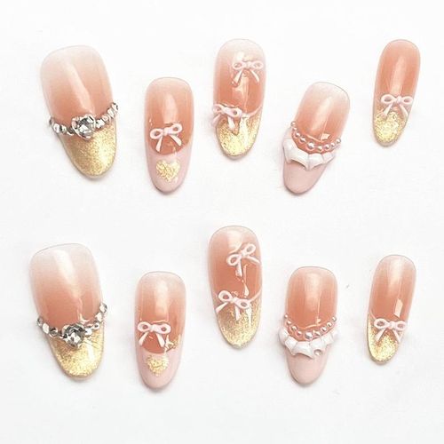 100% handmade gel press-on nails faux ongles OMNKM031-M