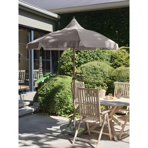 Parasol de Jardin - Toile Résistante et Mât en Bois - Protection Solaire Extérieure - Sable Foncé Ø200 cm