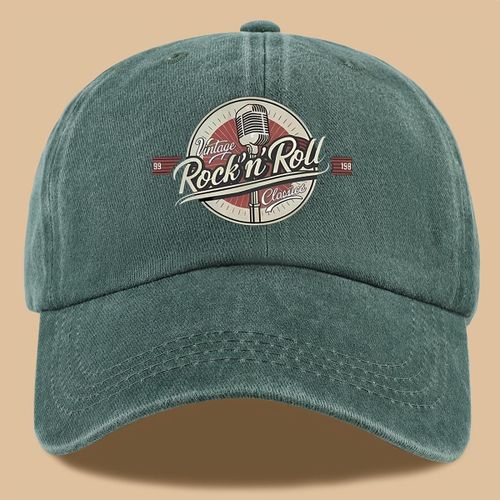 1 Casquette de baseball rétro style rock avec imprimé de vêtements, chapeau de soleil léger, confortable et respirant, casquette tendance et esthétique pour hommes et femmes, casquette de camionneur/réglable pour papa, chapeau de vacances à la plage pou