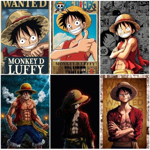 6 Poster anime manga Lufy style Poster Chambre A4