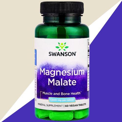 Magnesium Malate, 1000 mg - Santé musculaire et osseuse - 60 Comprimés Vég