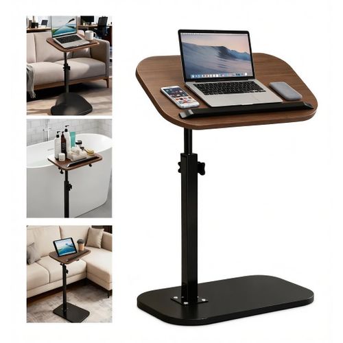 Table d'appoint élégante à Hauteur et angle réglables,,pour canapé,Table en Bois pour PC et Tablette,rotatif à 360 °
