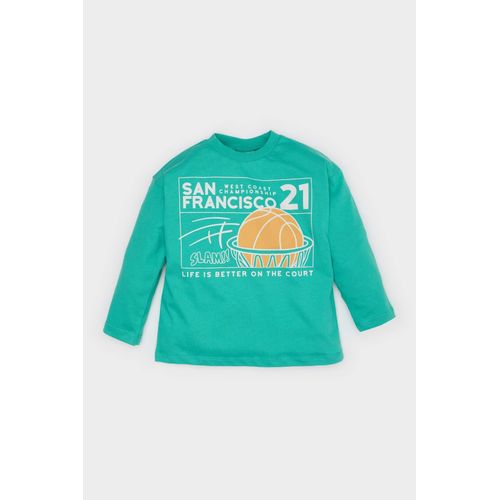 T-shirt imprimé à col rond et manches longues pour bébé garçon