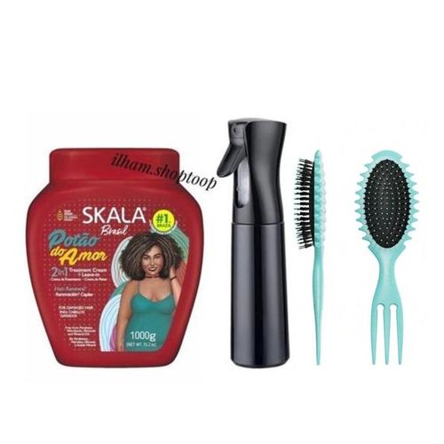 Crème Bouclante Do Amor 1000g+Vaporisateur+1 Brosse à Cheveux Bouclés (couleur brosse aléatoire)