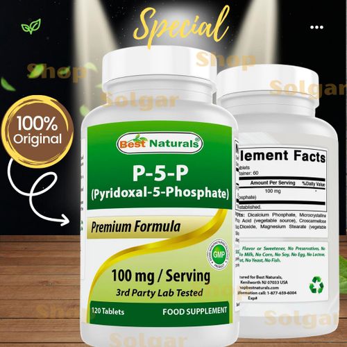 P-5-P 100 mg , (Pyridoxal-5-Phosphate), 120 Tablets