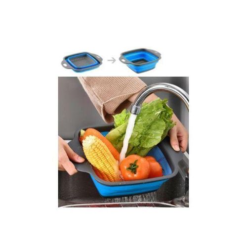 Panier de vidange carr pliable en silicone pour filtrer et organiser la cuisine