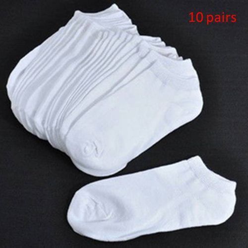 10 Paires Des Chaussettes Blanc Pour Hommes et Femmes 100 % Coton