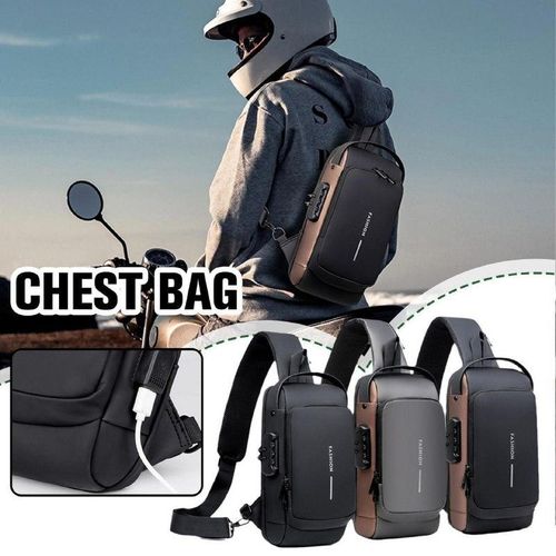 Sac Saccoche Bandoulière Thoracique Antivol Avec Cadenas À Code Et Port USB Homme - Couleur Aléatoire