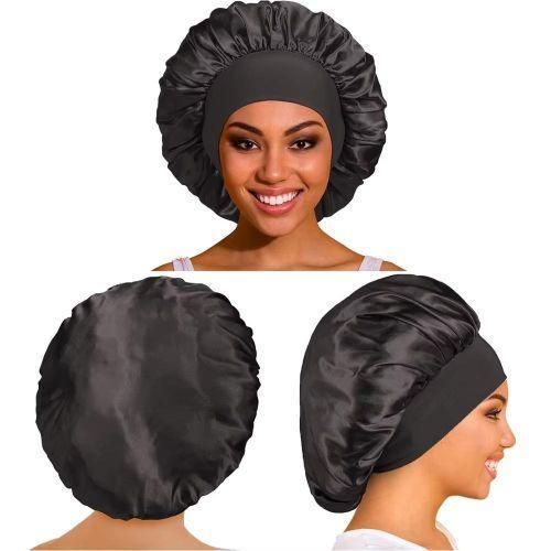Bonnet de Nuit en Satin Ultra-Doux Bonnet de Sommeil Réglable pour Cheveux Bouclés, Lisses ou Crépus – Confort Rose