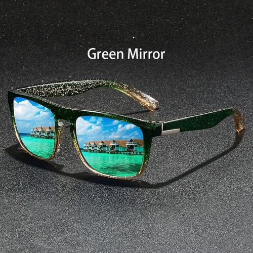 Lunettes de Soleil Polarisées Unisexes Anti UV400 Monture Carrée Sport Homme et Femme Couleurs Tendance