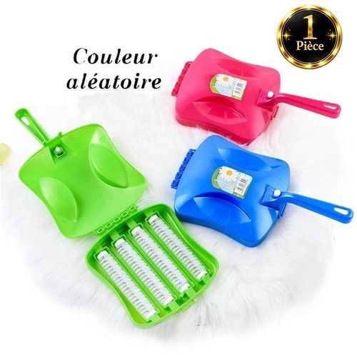 Brosse Ramasse-Miettes Magique à 4 Rouleaux - Nettoyeur Manuel Efficace pour Tapis, Canapé et Table