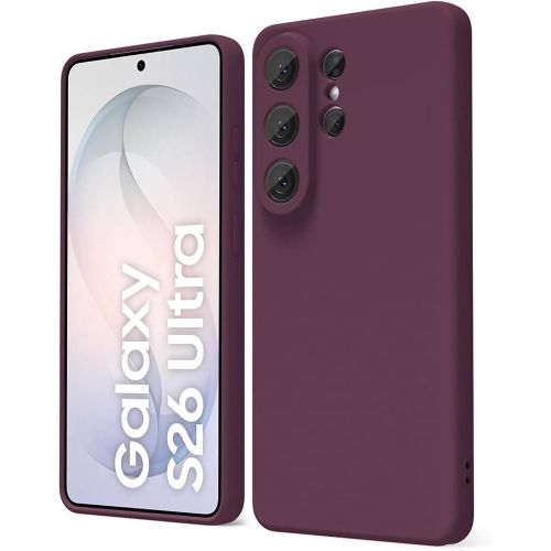 Pochette pour Samsung S26 Ultra 5G silicone liquide TPU : dark red
