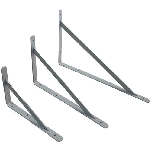 querres de fixation - Mtal - Support mural pour tagres - Gris 300x200 mm