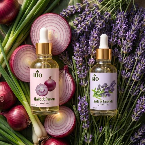 Pack x2 Huile de oignon 50 ml et Huile de lavande 30 ml éclat soin