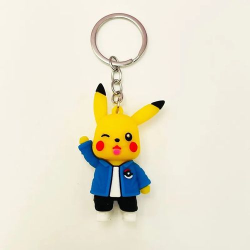 Porte-clés Pokémon Pikachu, figurines en PVC, jouets, pendentif en silicone