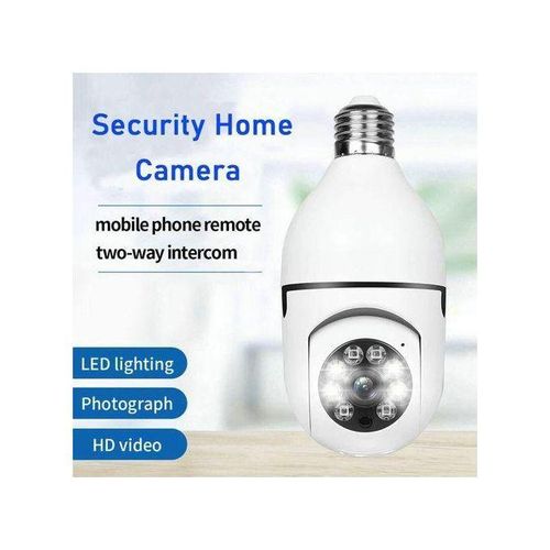 Caméra de Surveillance Intelligente WiFi 1080P, Ampoule E27 Étanche et Rotative à 360°