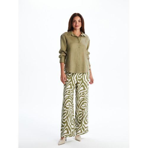 Pantalon Femme À Motif À Taille Élastique