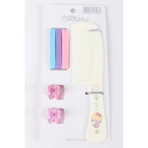 Ensemble peigne, élastiques et pinces pour enfants (Couleurs aléatoires)