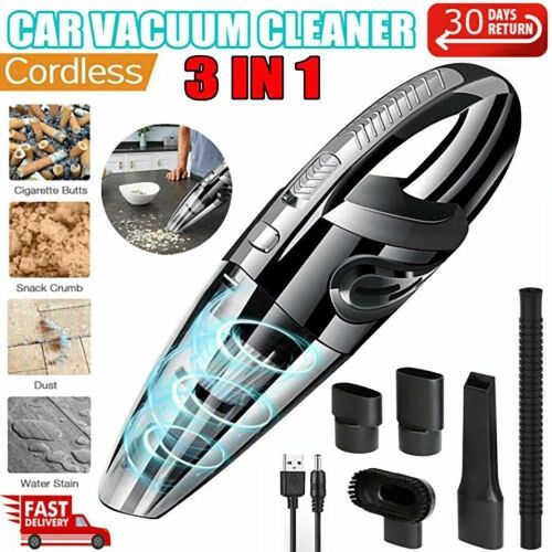 Aspirateur à Main Sans Fil, Aspirateur Balai Portable Rechargeable, Puissant Aspirateur Cyclonique, avec Accessoires Multifonctions pour Voiture, Maison , Bureaux , Poils d’Animaux