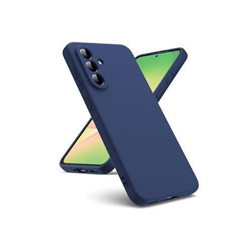 Coque Souple Liquid pour Samsung Galaxy A57 5G - housse etui silicone gel fine + film ecran - BLEU FONCE - htdmobiles