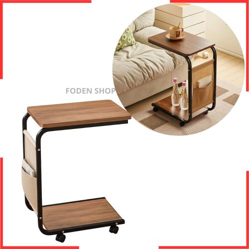 طاولة جانبية حديثة على شكل C لأريكة بعجلات، طاولة جانبية صغيرة، طاولة أريكة لغرفة المعيشة، غرفة النوم، جانب السرير