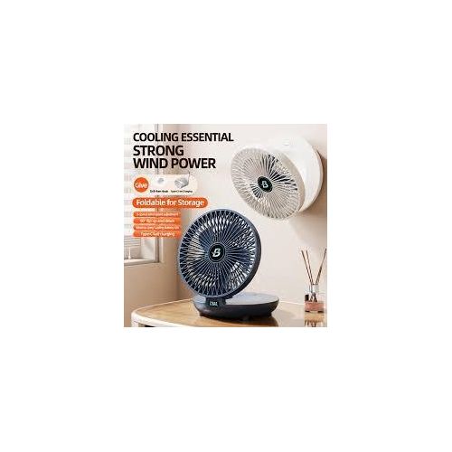 Ventilateur Rechargeable Mural et de Bureau USB – 4 Vitesses – Rotation Automatique – Minuterie Intégrée