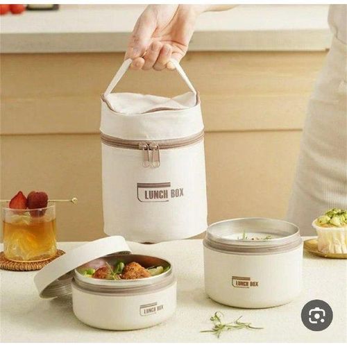 Lot de 2 Boîte à lunch isotherme portable et empilable et étanche