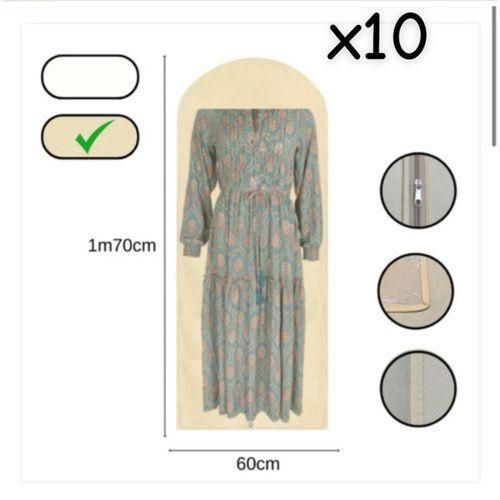 10 Pochette de rangement luxe caftan et takchitaa( Beige ) Protection Anti-Poussière et Imperméable