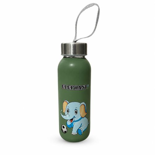 Bouteille d’eau en verre avec housse en silicone – Motif Éléphant