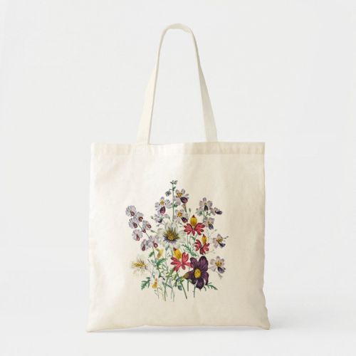 Tote Bag Fleurs de fringes et Fleurs de trompette de velour Unique, haute qualité