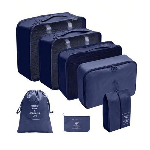 SET de 7 pcs Organisateur Valise Voyage BLEU MARINE, Sac rangement pour bagages, Trousse De Toilette