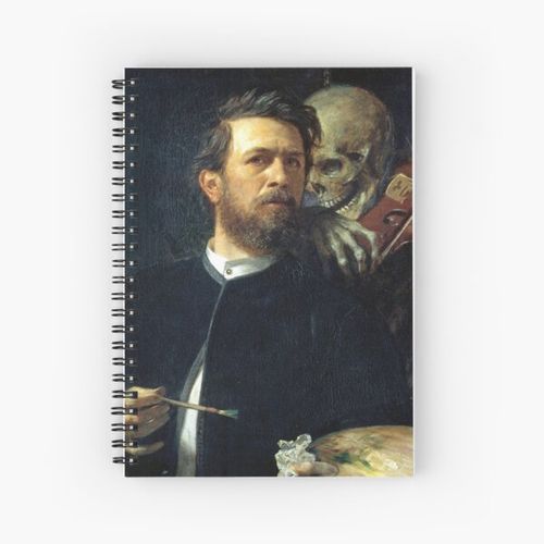 Self Portrait With Death Playing the Fiddle - Arnold Bocklin Spiral Notebook Bloc note